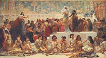 The Babylonian Marriage Market, by Edwin Long [19th Cent.] (Public Domain Image)